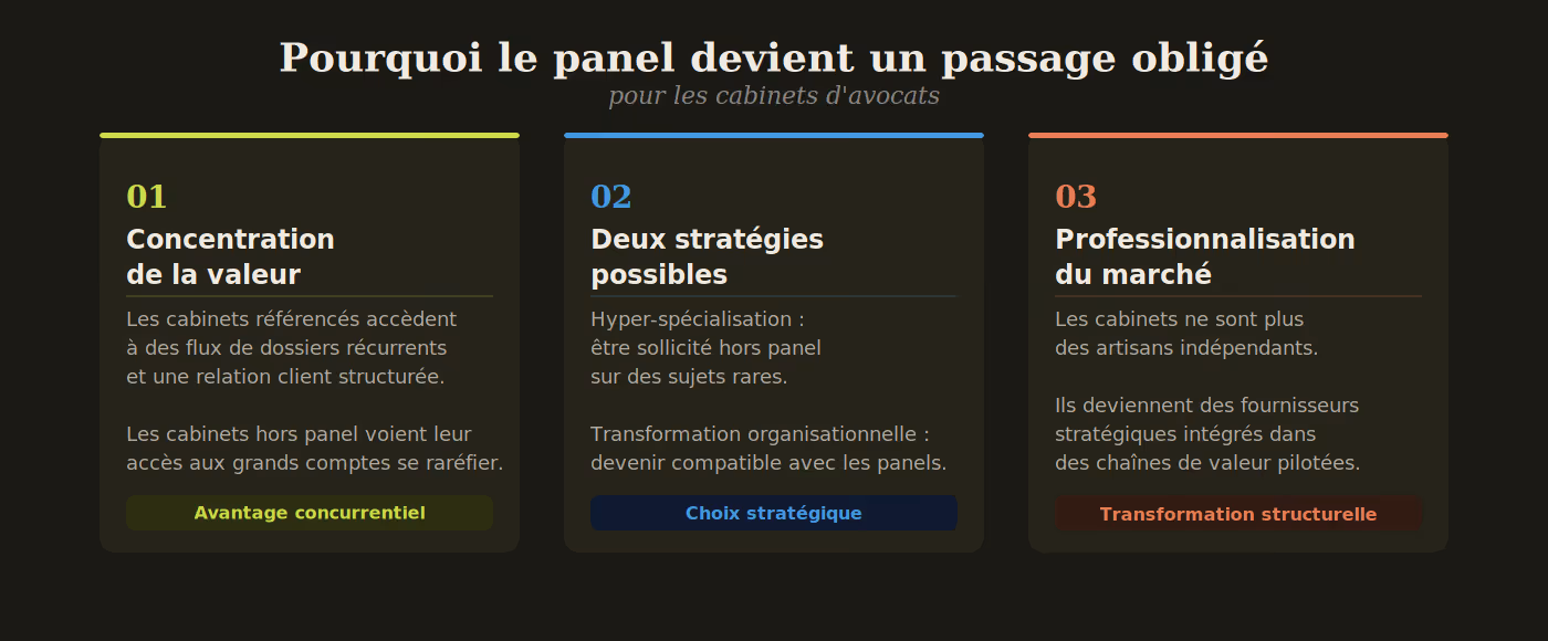 Tableau panel avocat obligations