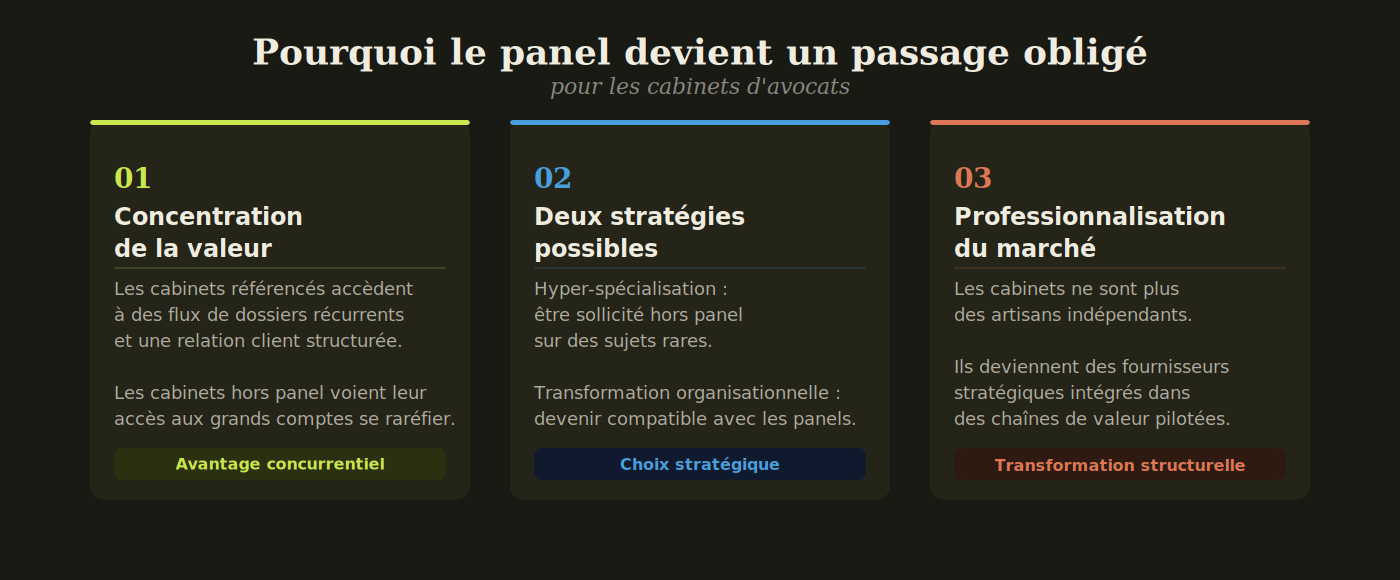 Tableau panel avocat obligations