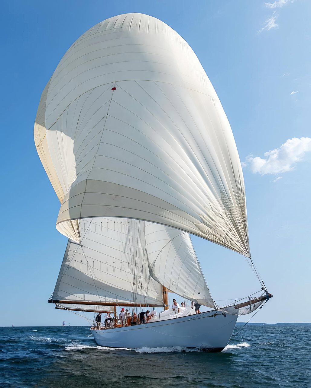 image of a luxury yacht cruising at sunset