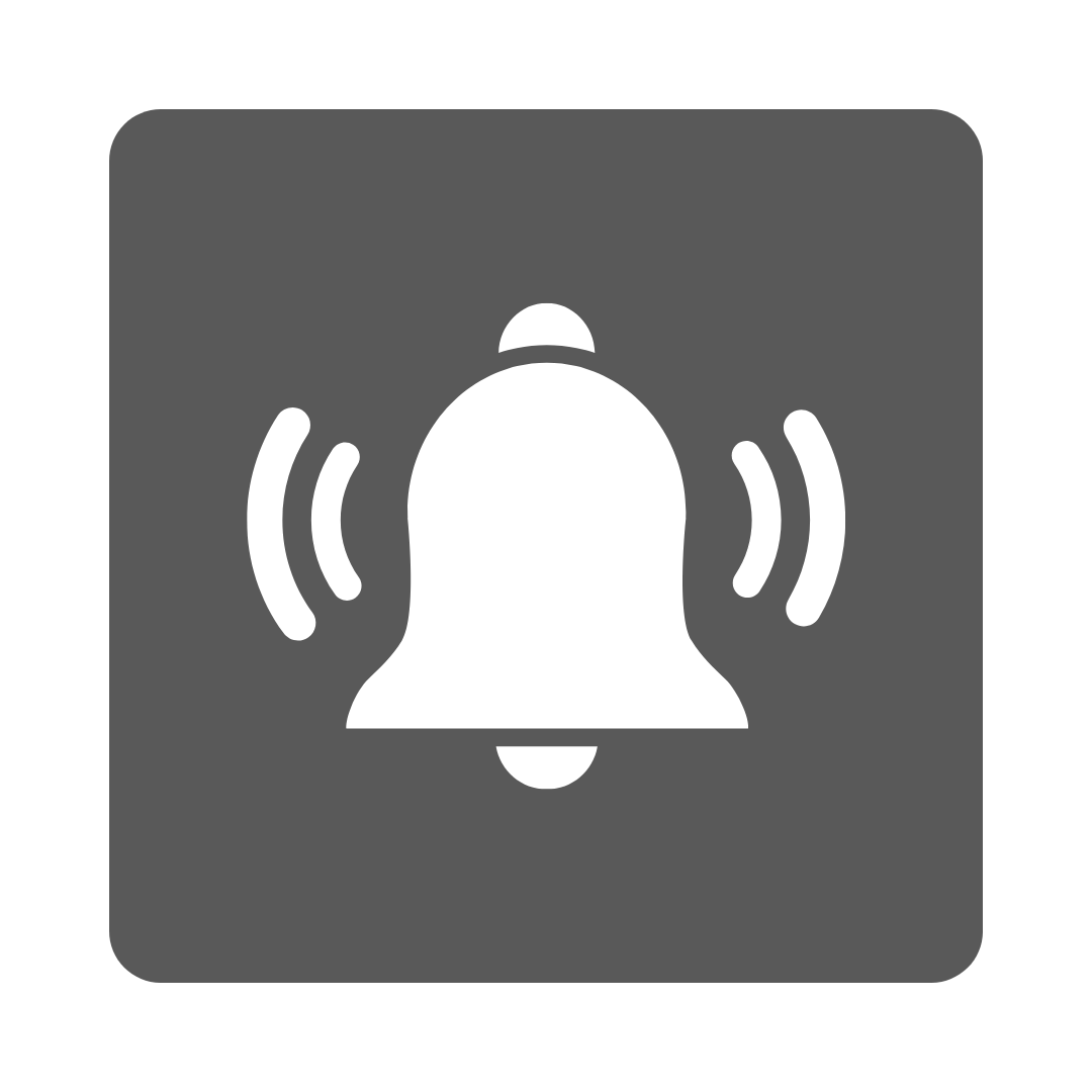 Bell schedule icon showing a ringing school bell