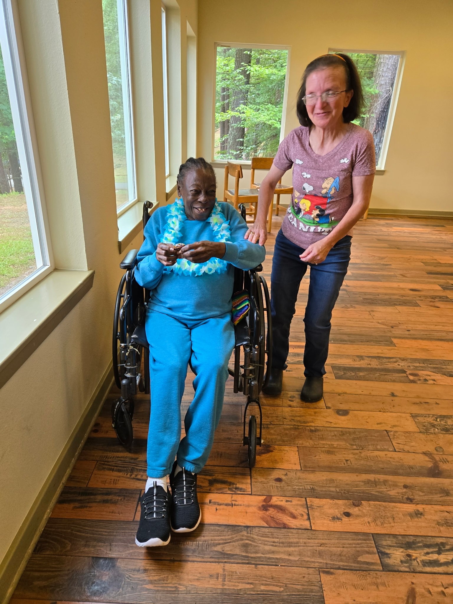 Picture of a happy resident during an outing