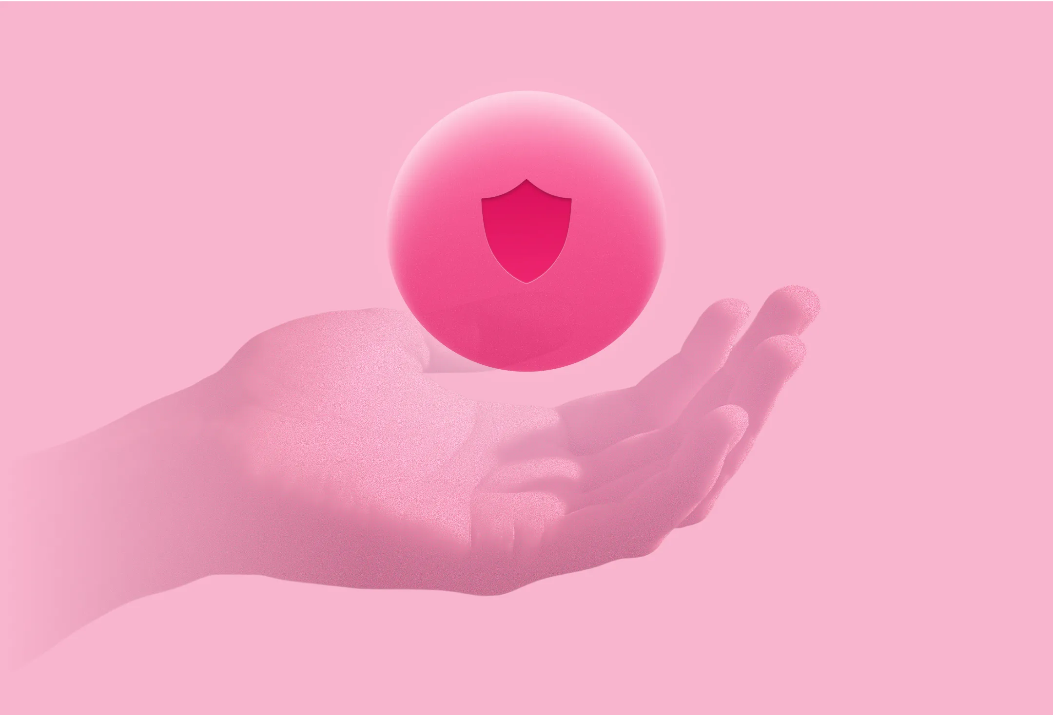 Hand holding and protecting an abstract idea