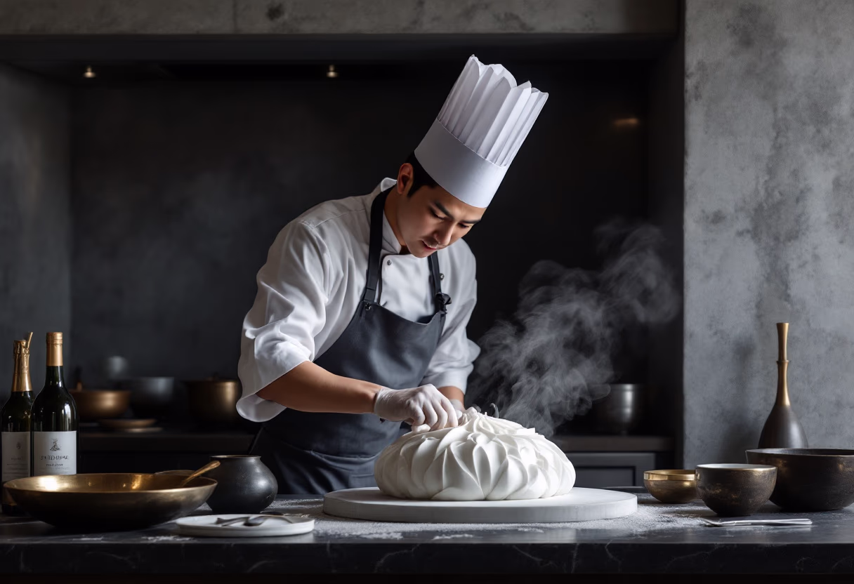 image of chef preparing dishes (for a chinese restaurant)