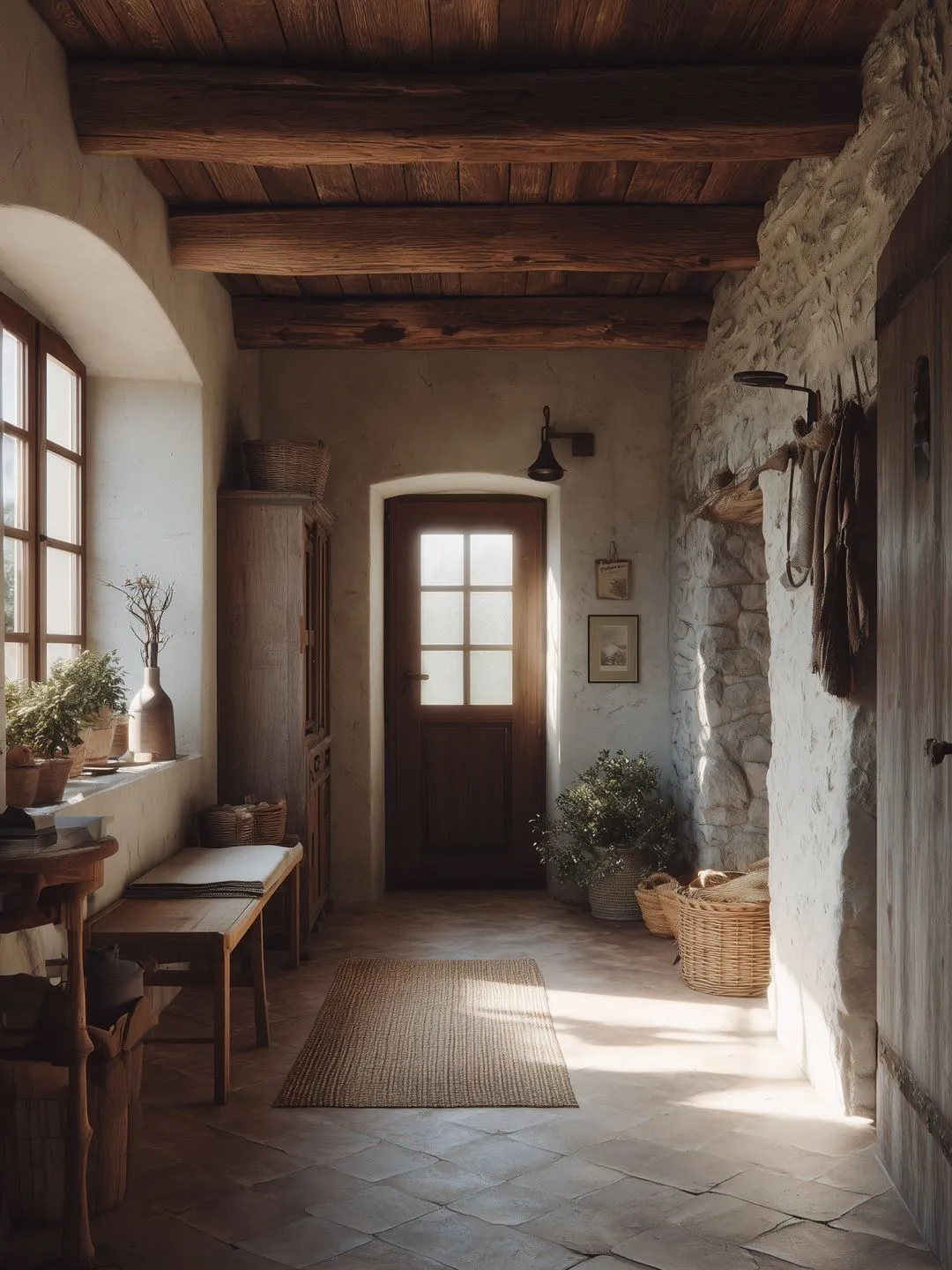 A man sitting in the room in old romantic cottage