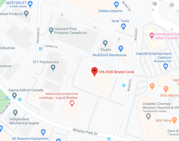 Urbantech Oakville location as displayed on Google Maps