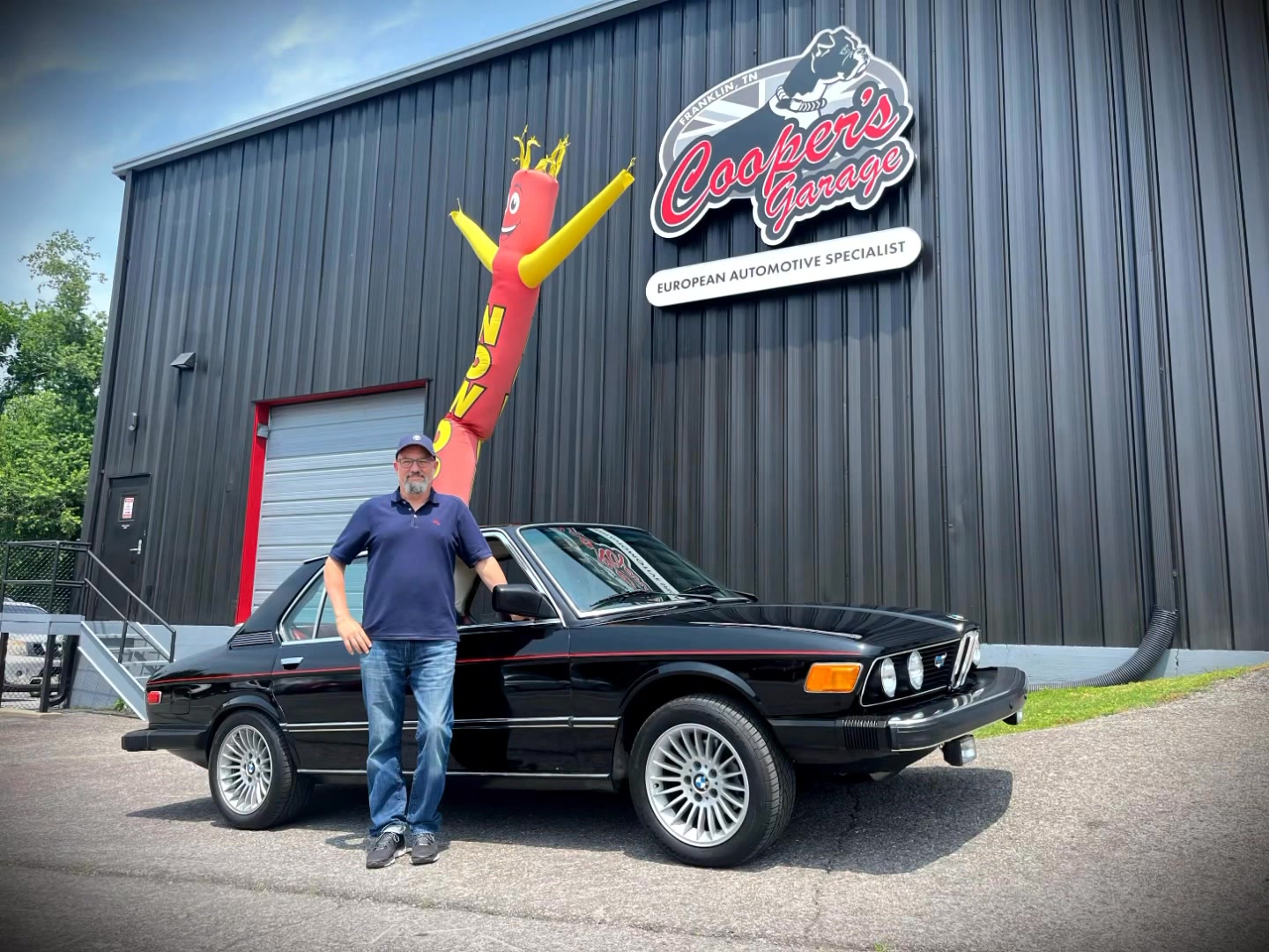 1981 BMW 528i classic sedan after exhaust manifold repair.