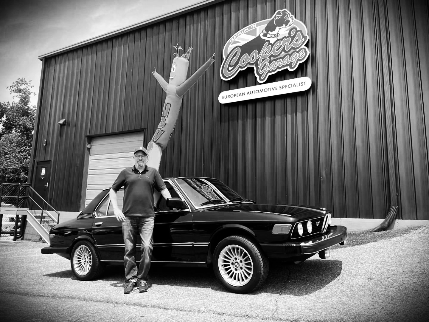 1981 BMW 528i classic sedan after exhaust manifold repair.