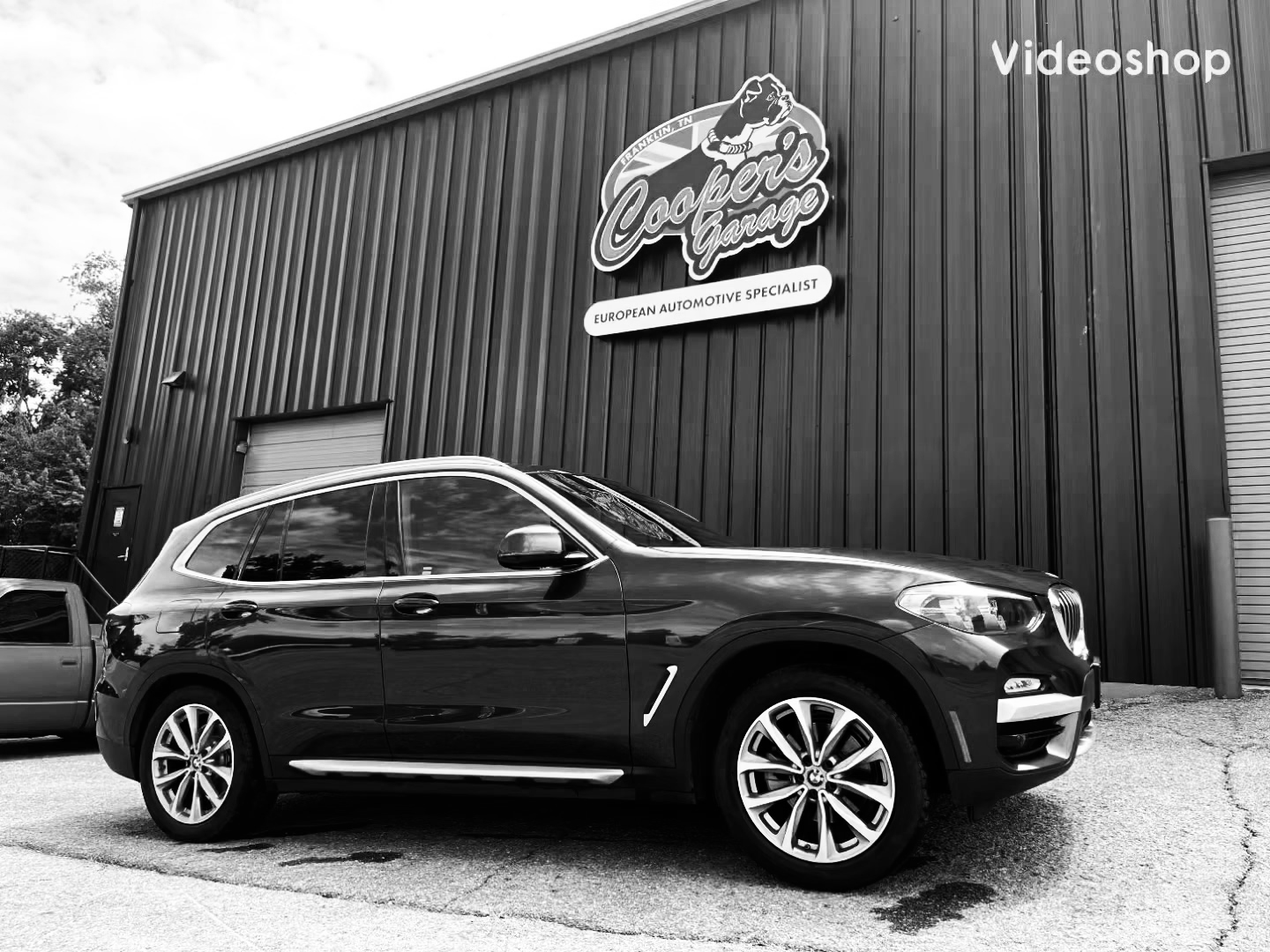 2018 BMW X3 outside Cooper’s after oil service and inspection.