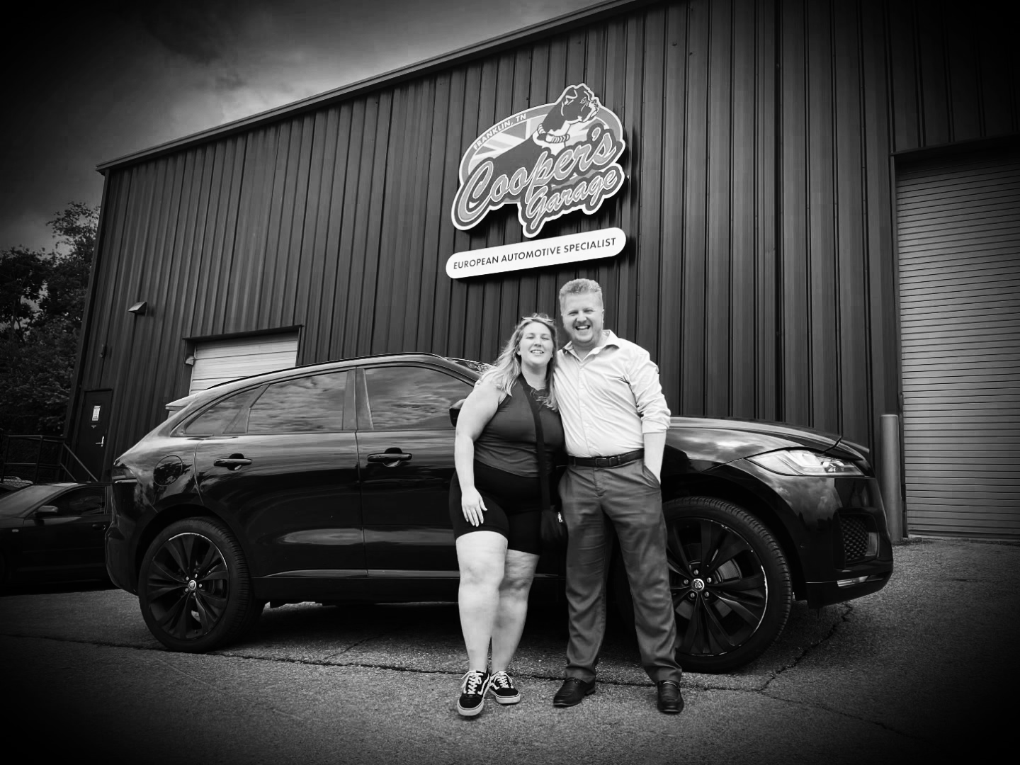 Jaguar F‑Pace S parked at Cooper’s after brake service and oil change.