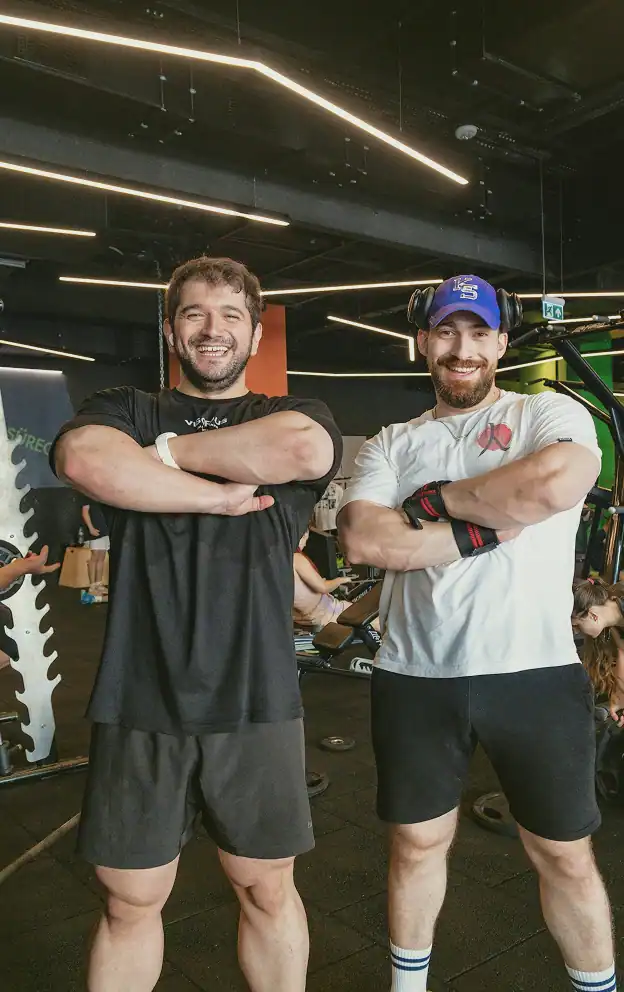 Two confident fitness entrepreneurs, representing our brand strategy partnership for the UK sports and fitness sector.