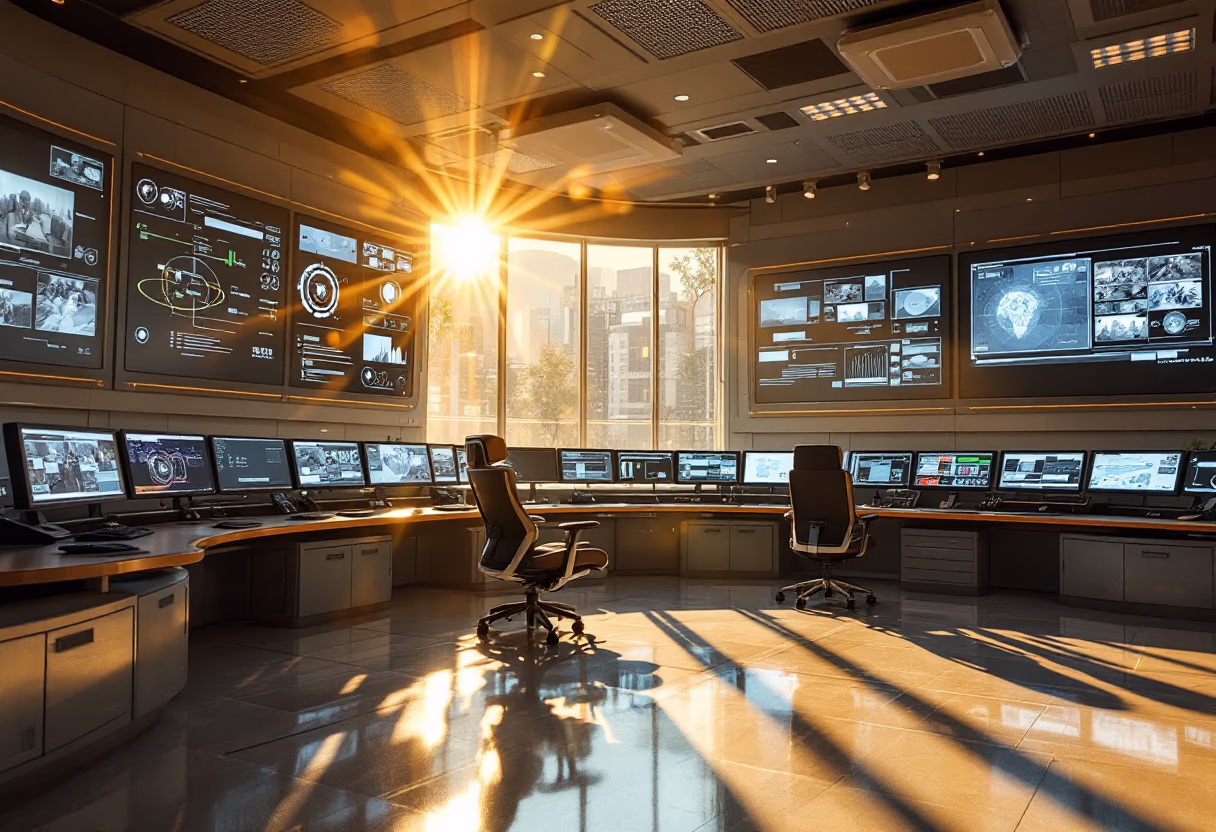 image of hightech control room (for a security company)