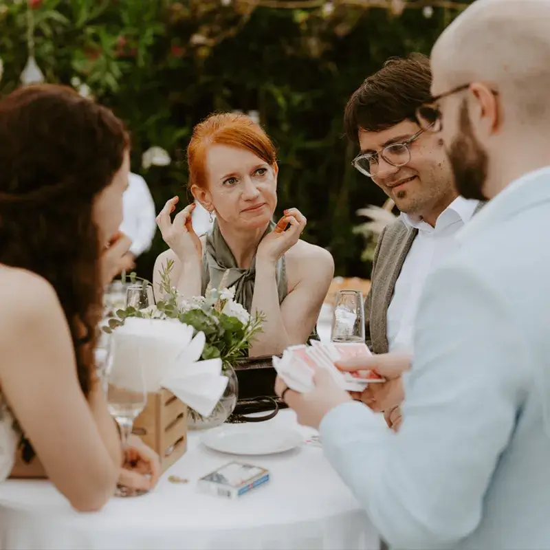 Tischzauberer auf einer Hochzeit