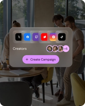 Creating a new creator campaign in Shikenso Campaign with connected platforms and assigned creators