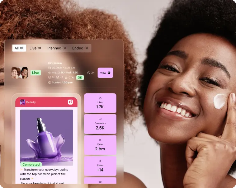 Verified creator content performance in Shikenso Campaign showing completed deliverables and engagement metrics
