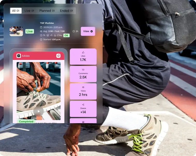 Live creator content tracking in Shikenso Campaign showing real-time performance metrics and campaign status