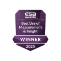 ESA Award badge showing Shikenso Campaign as winner for Best Use of Measurement and Insight 2025