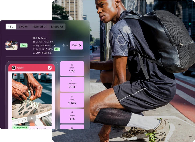 Live creator content tracking in Shikenso Campaign showing real-time performance metrics and campaign status