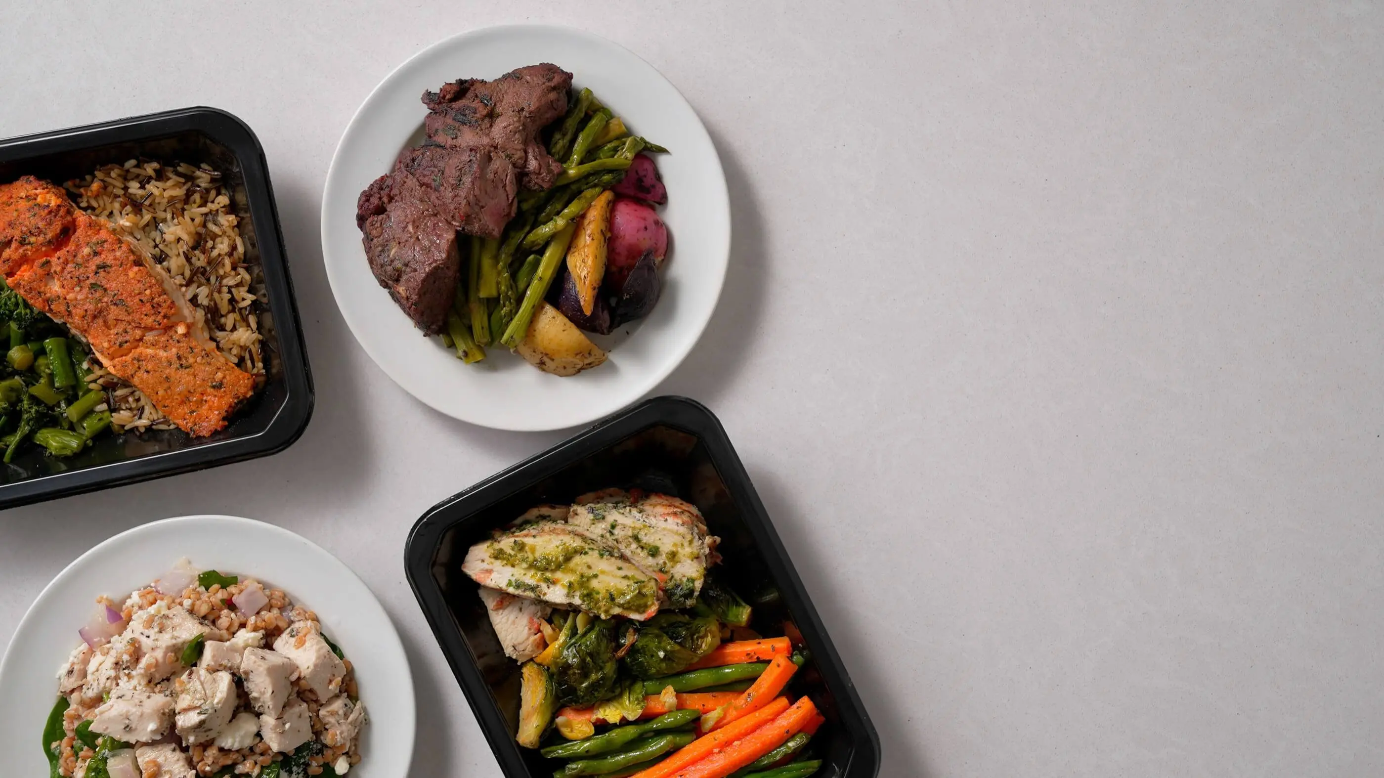 Individually labeled standardized meals prepared for clinical trial participants