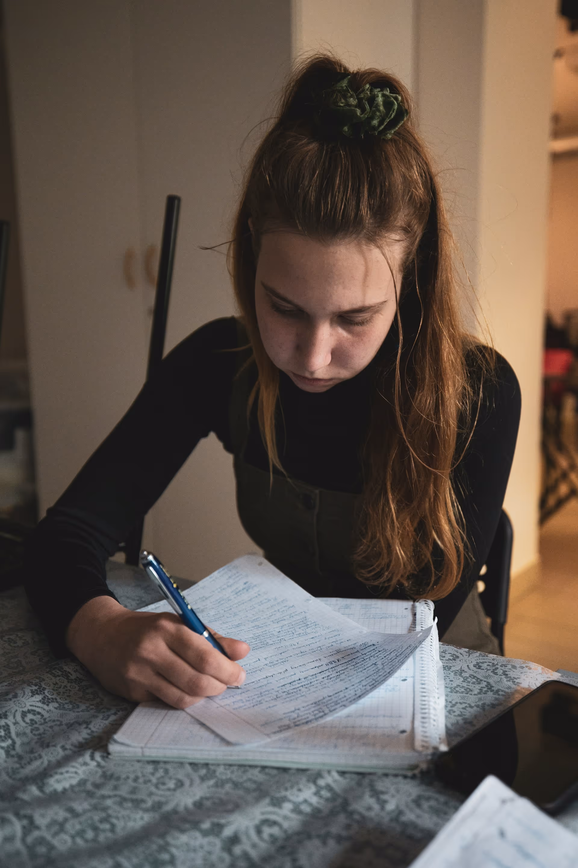 High school student learning