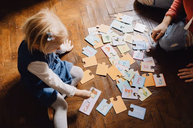 Young student learning vocabulary