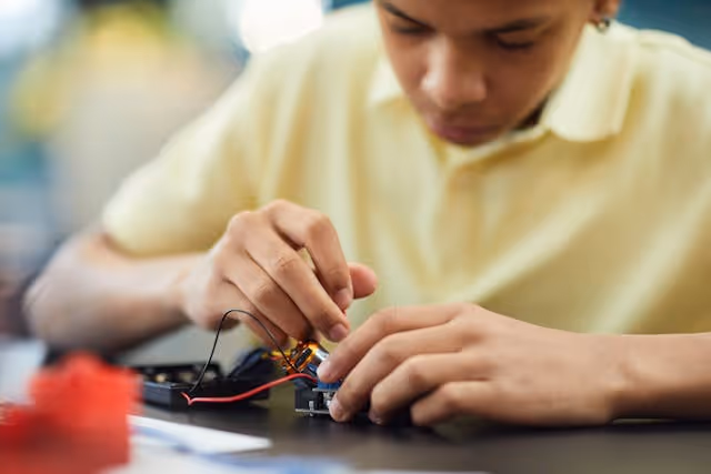 Middle school student learning science