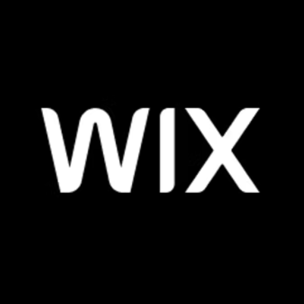 "Wix" logo, white on black background.