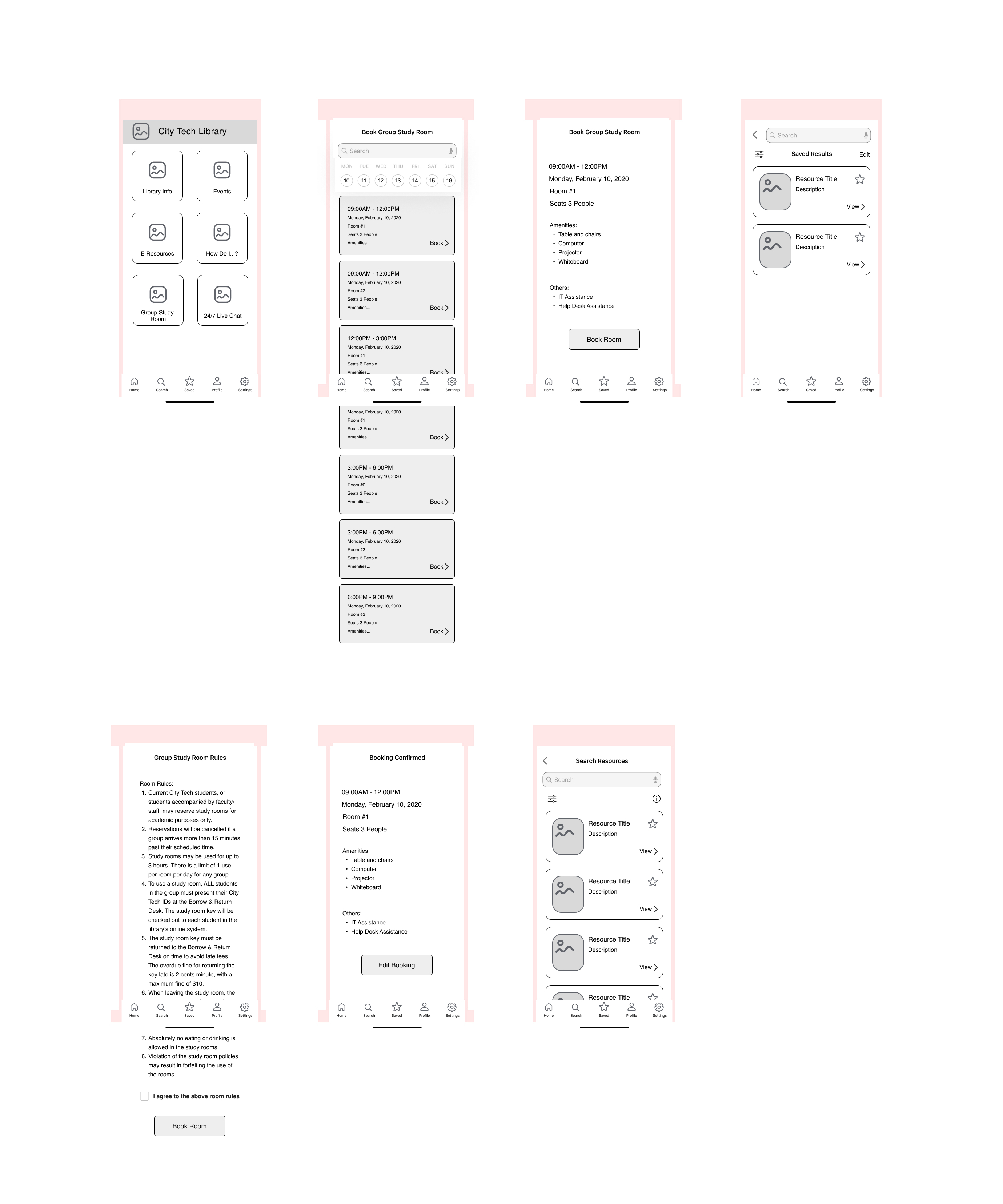 Low Fi Wireframes