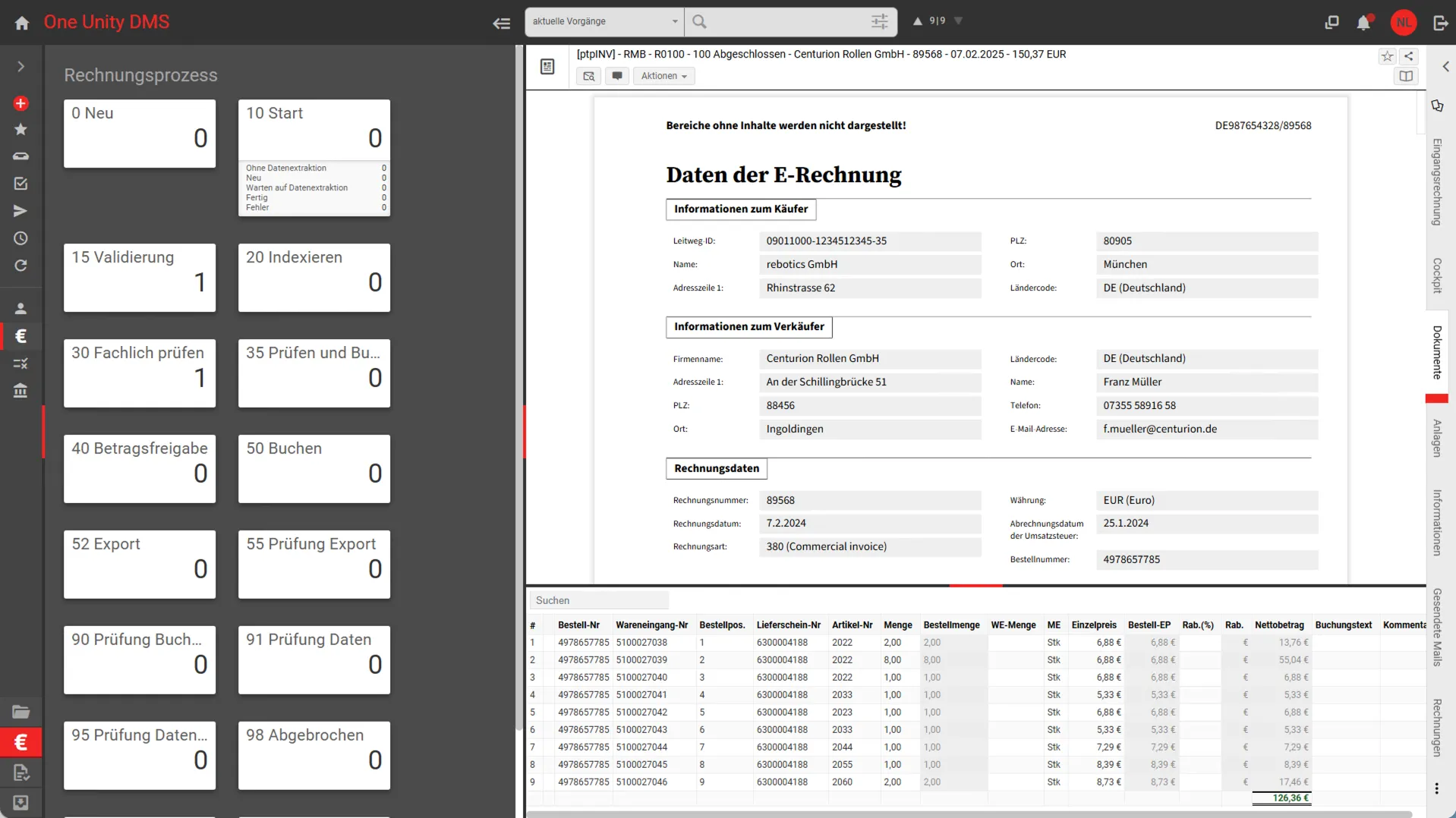 SAP Cloud ERP Integration Bildschirmansicht