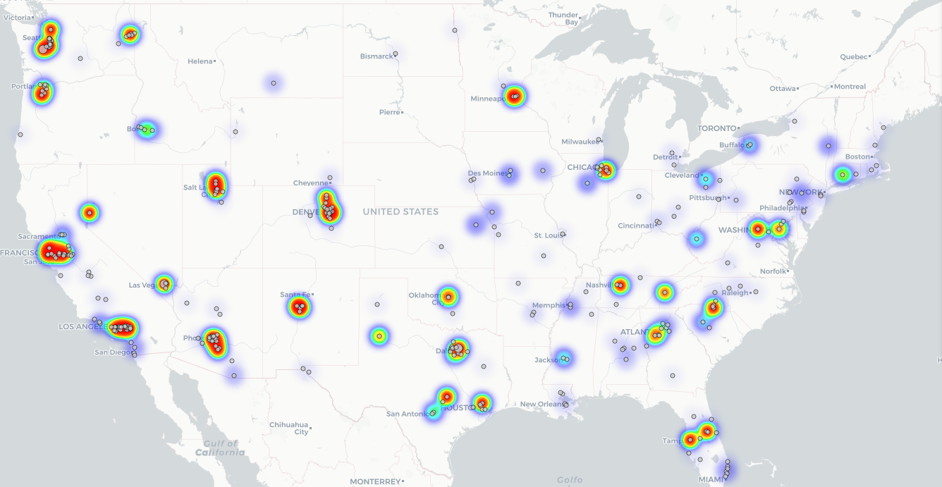 Fresh Freight destination heat map