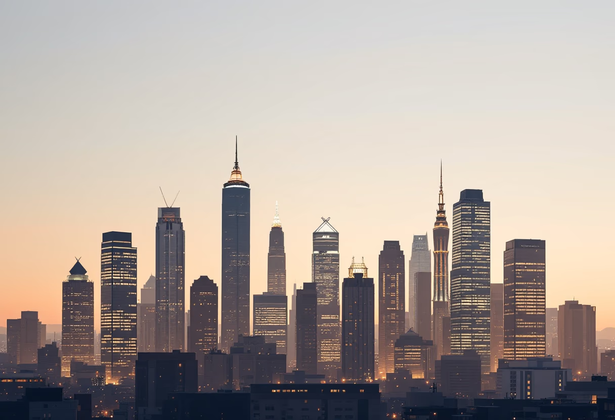 [background image] image of a city skyline (for an ai fintech company)
