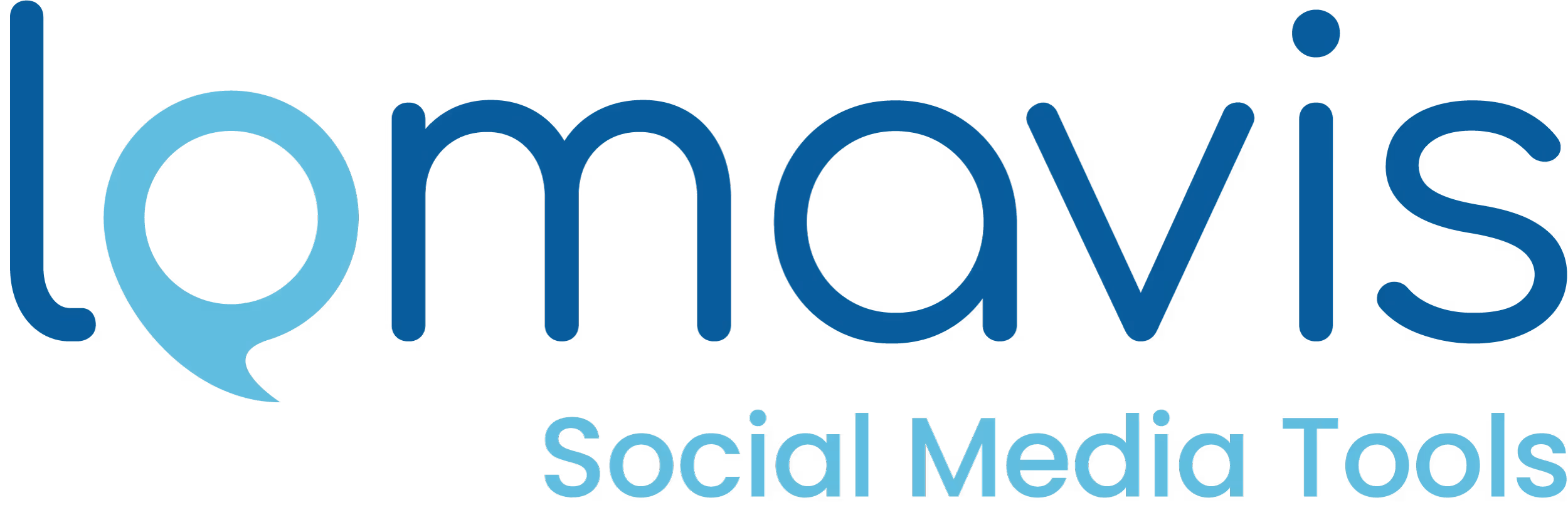 Lomavis Logo mit dem Schriftzug Social Media Tools.