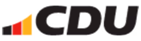 Logo der Christlich Demokratischen Union Deutschlands (CDU) mit deutschen Farben.