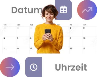 Auswahl von Datum und Uhrzeit zur zeitgesteuerten Planung eines Social-Media-Beitrags