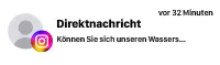 Screenshot einer Direktnachricht auf Instagram mit dem Text ‚Können Sie sich unseren Wassers...‘ und Instagram-Logo.