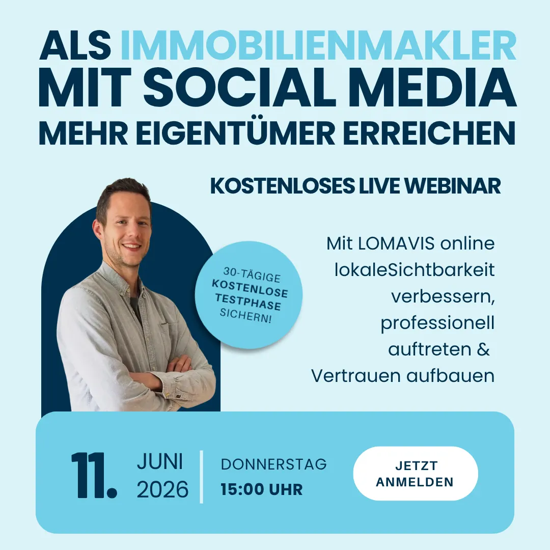 Werbebild für kostenloses Social Media Management Webinar am 15.04.2026 um 10 Uhr mit Bild eines lächelnden Mannes, Anmeldebutton und OMR Top Rated Siegel.