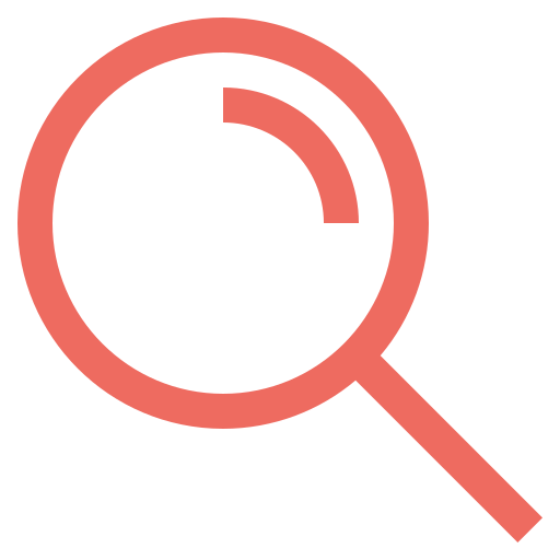 Symbol einer Lupe mit einem halbkreisförmigen Balkendiagramm im Inneren.