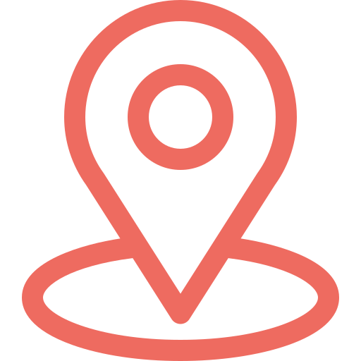 Roter Standortmarker auf weißem Hintergrund.