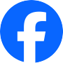Facebook-Logo in einem blauen Kreis.