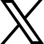 Schwarzes X-Symbol auf weißem Hintergrund.