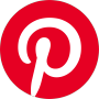 Pinterest-Logo, ein weißes stilisiertes „P“ auf rotem rundem Hintergrund.