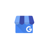 Blaues Geschäftssymbol mit einem Markisen-Dach und einem weißen Großbuchstaben G in der Mitte.