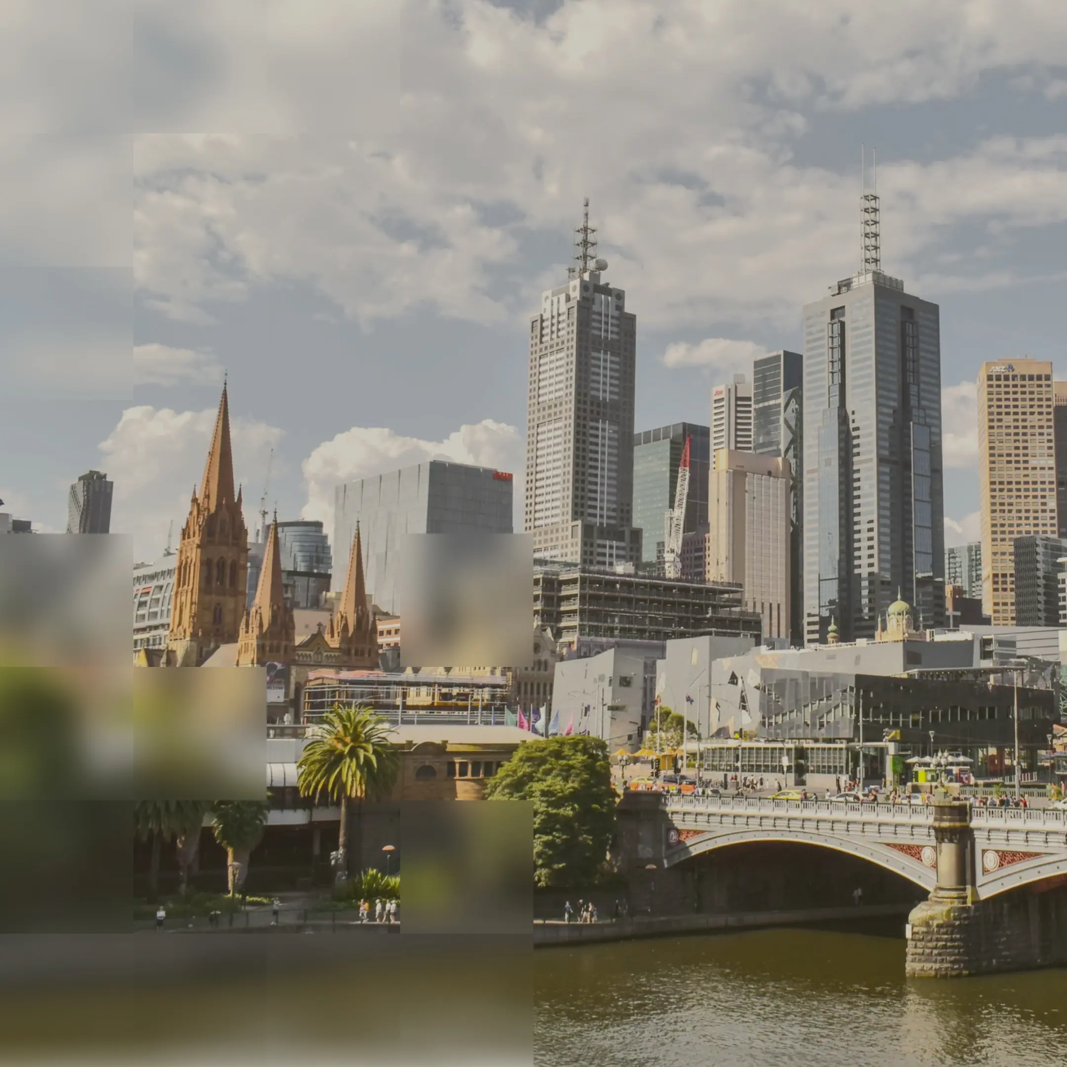 A View of Melbourne and the Yarra River.