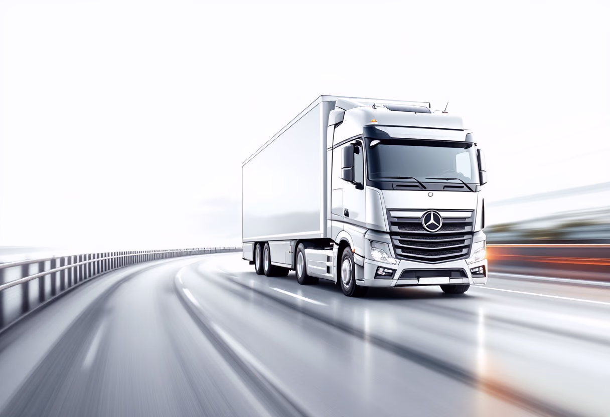 Quantum Road truck speeding along a highway