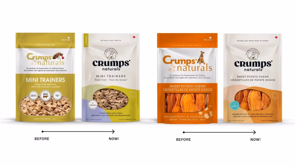 Prior Crumps packaging to new packaging.