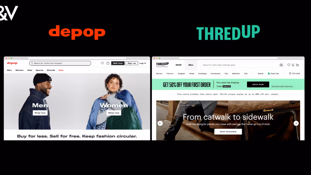 Depop and ThredUp websites