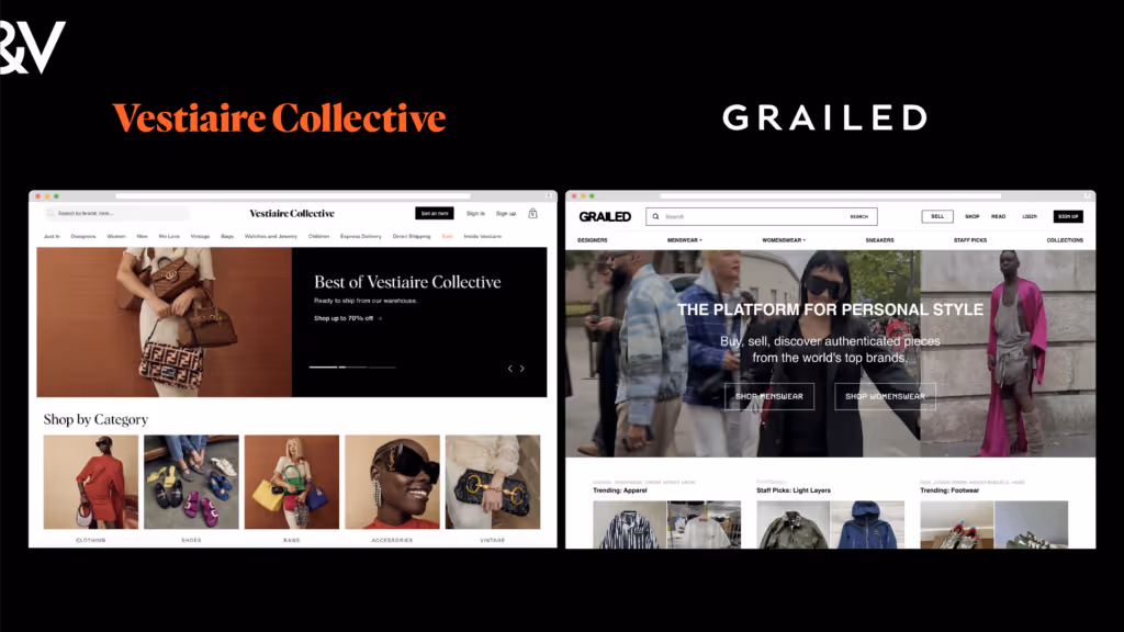 Vestiaire Collective and Grailed Websites