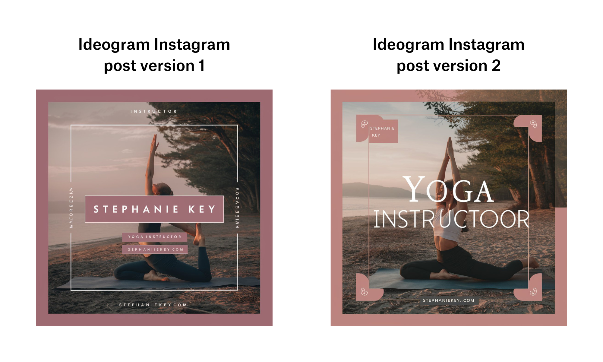 AI Instagram post using a prompt through Ideogram. Two different versions.