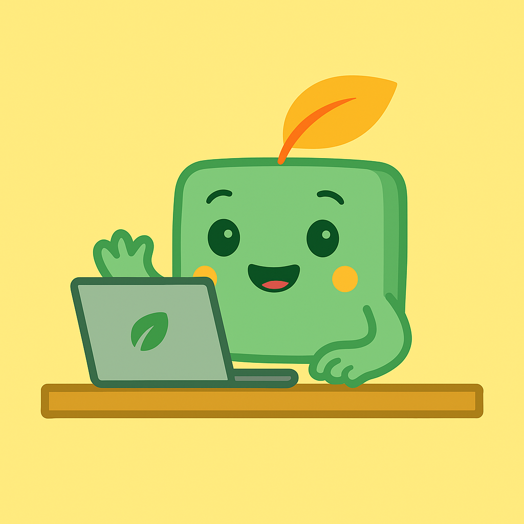 sprout sitting at a computer desk