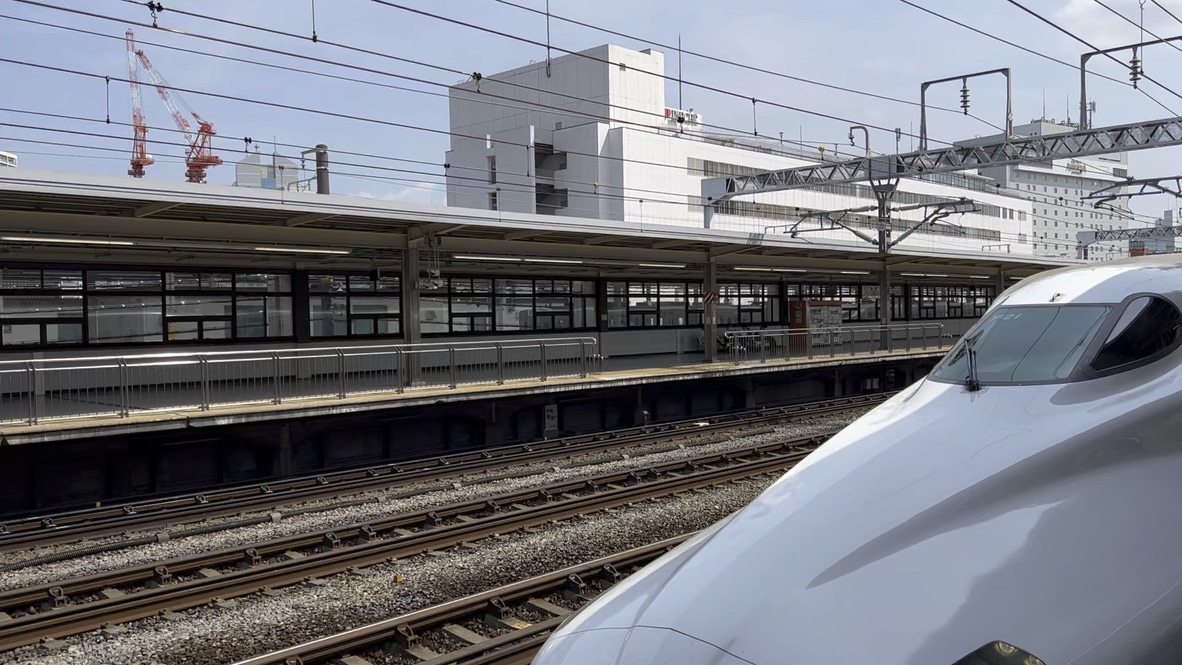 Shinkansen at platform in Japan