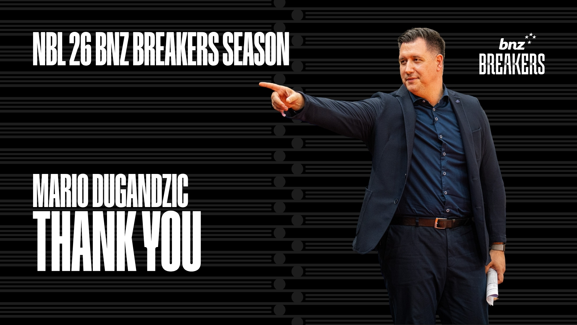 BNZ Breakers Farewell Assistant Coach Mario Dugandzic